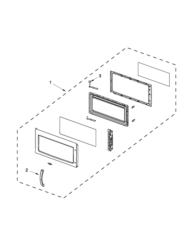 Door Parts Diagram and Parts List for AMV2174VAW5  Amana Microwave