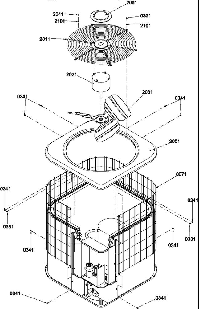 Cabinet/Top Diagram and Parts List for RCC24A2B P1218502C Amana Air Conditioner