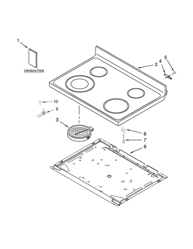 Cooktop Parts Diagram and Parts List for AER5830VAD1  Amana Range