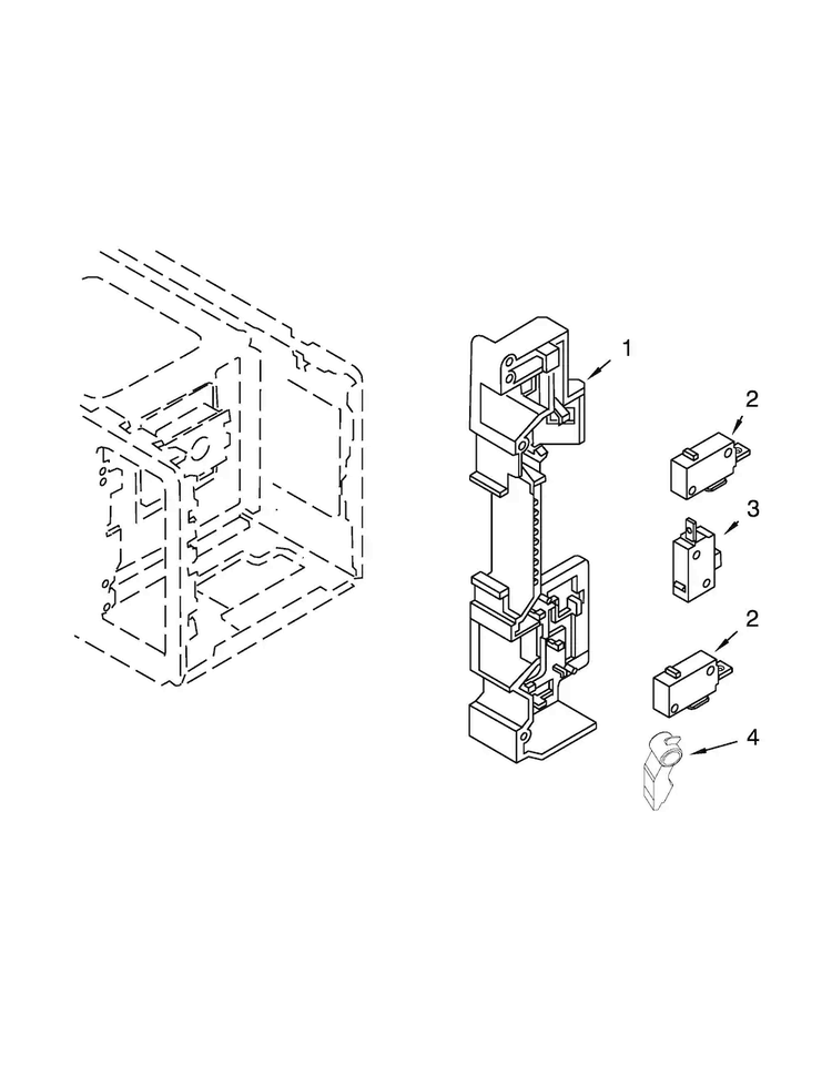 Microwave Latch Board Parts Diagram and Parts List for AMC2206BAS06  Amana Microwave