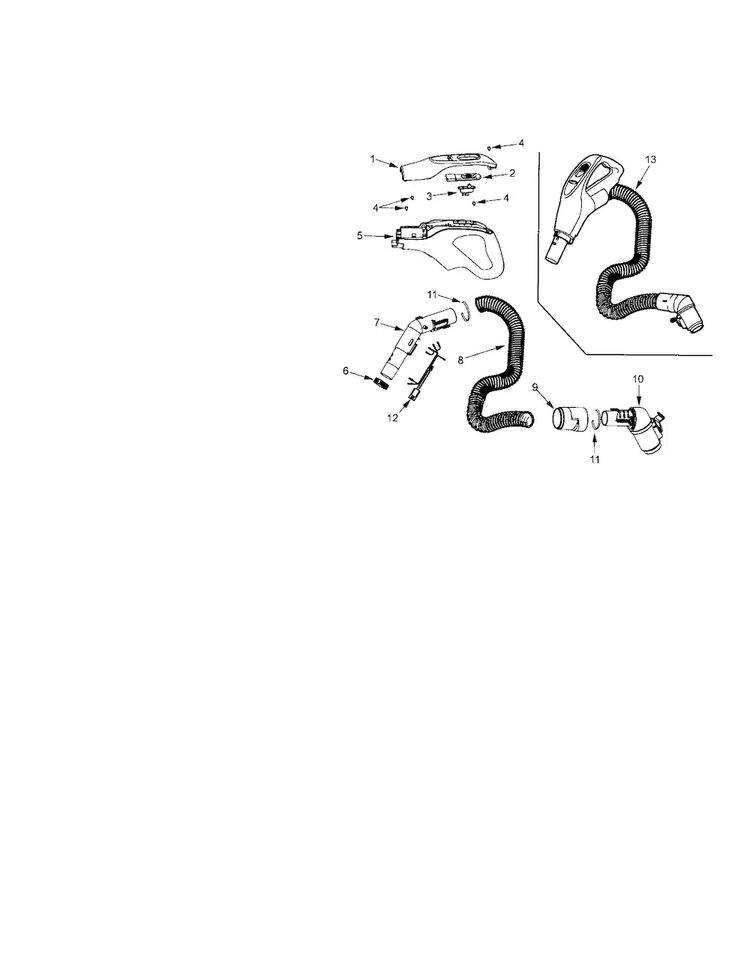 Hose Diagram and Parts List for 11627515700  Kenmore Canister Vacuum