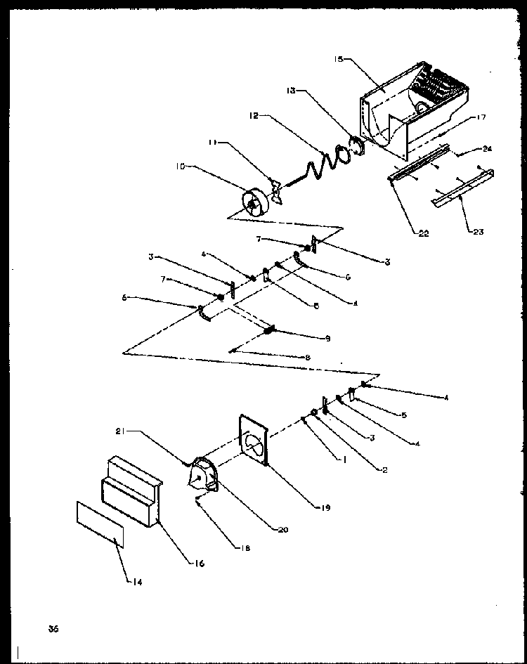 Crushed Ice Bucket Diagram and Parts List for SXD20NPW-P1162505WW  Amana Refrigerator
