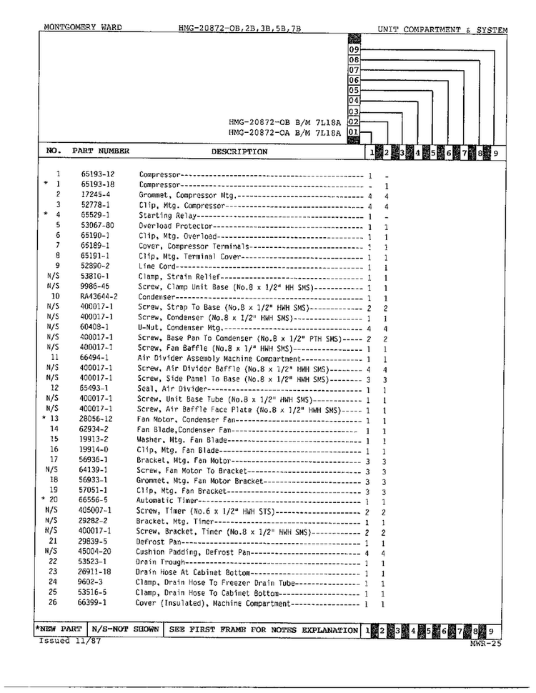 Unit Compartment And System Page 2 Diagram and Parts List for 20872A  Admiral Refrigerator
