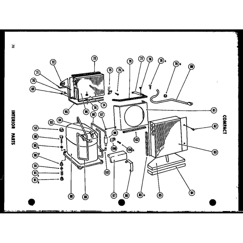 Interior Parts 2 Diagram and Parts List for 109-2GH P54390-84R Amana Air Conditioner