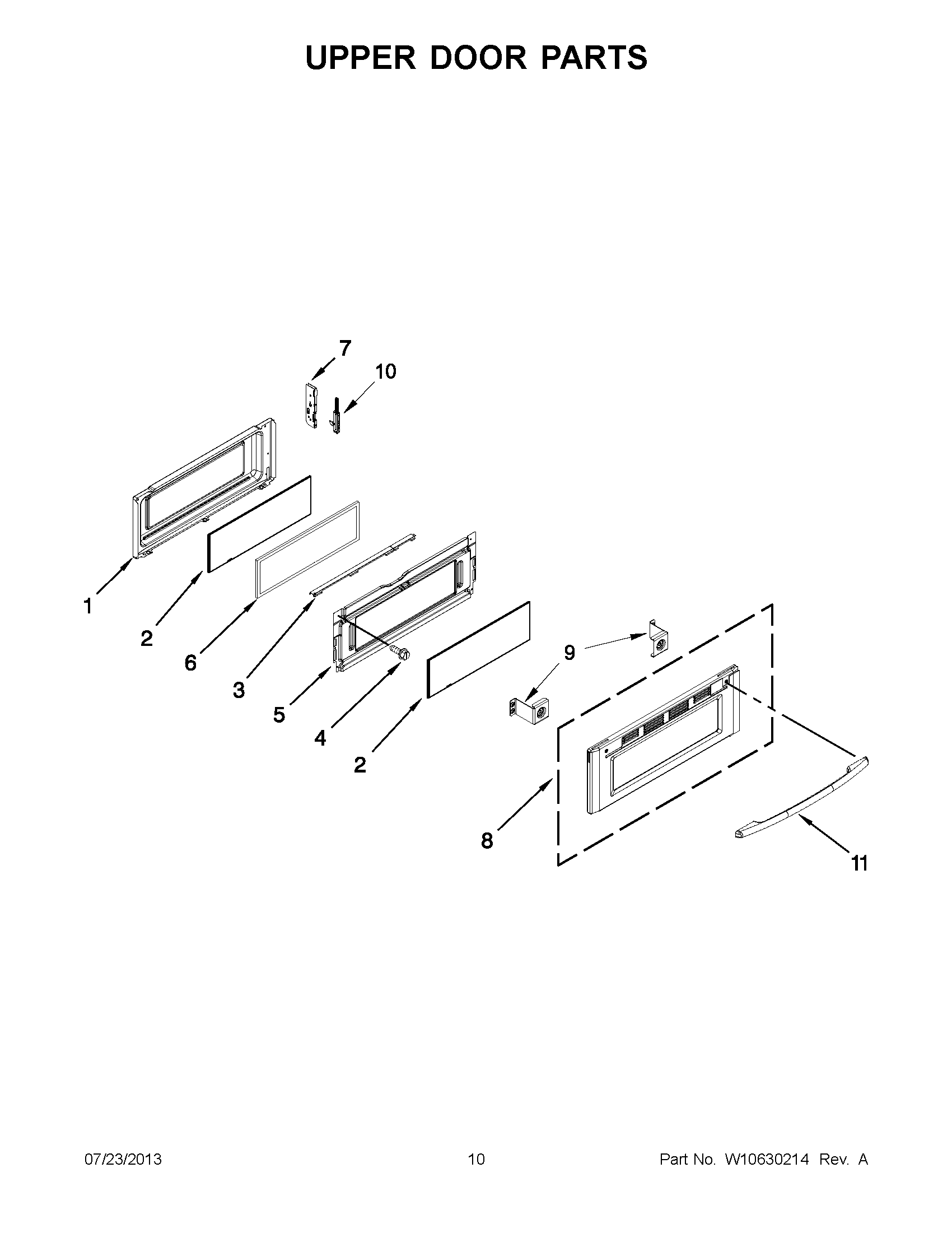 05 - UPPER DOOR PARTS Diagram and Parts List for YMIT8795BS00  Maytag Range
