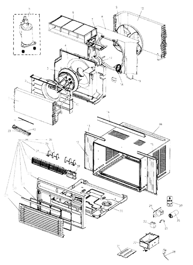 Cabinet Parts Diagram and Parts List for ACD125E  Amana Air Conditioner