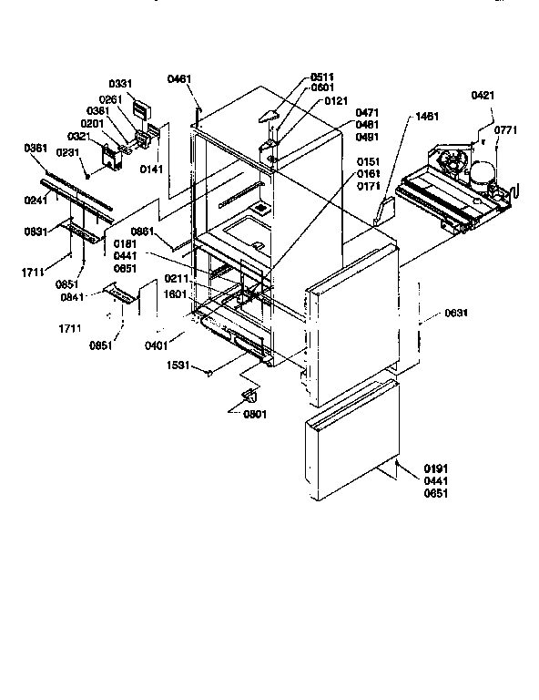 Control And Light Covers Diagram and Parts List for 77272-P1311201WW  Amana Refrigerator