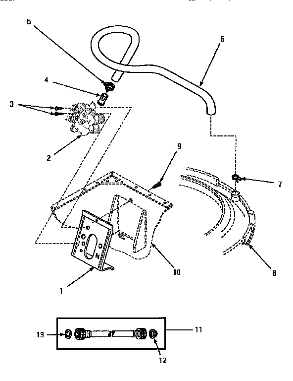 Inlet Hose & Mixing Valve Mount Diagram and Parts List for LW8413W2 LW8413W2A Amana Washer