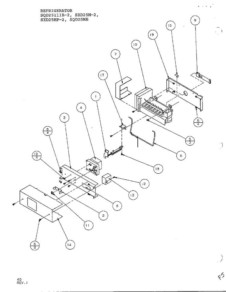 Refrigerator/ice Maker Diagram and Parts List for SXD25MP-2  Amana Refrigerator
