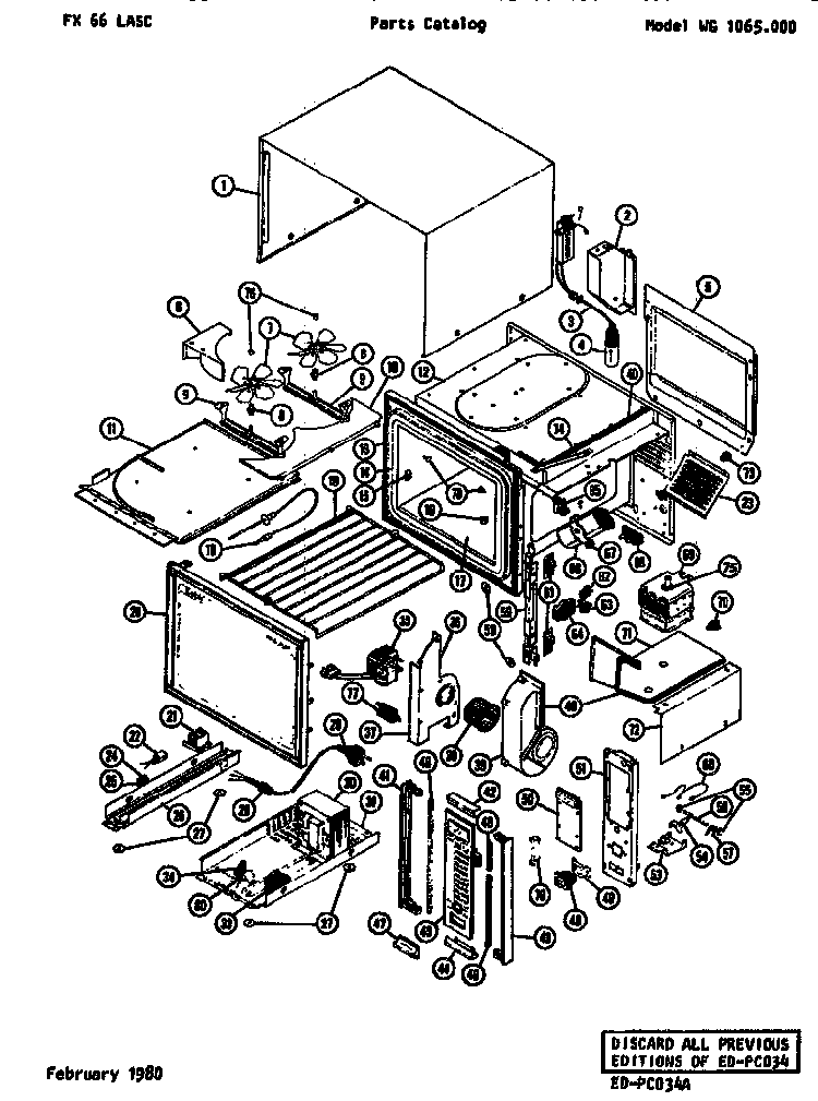 Replacement Parts Diagram and Parts List for WG1065000  Amana Microwave