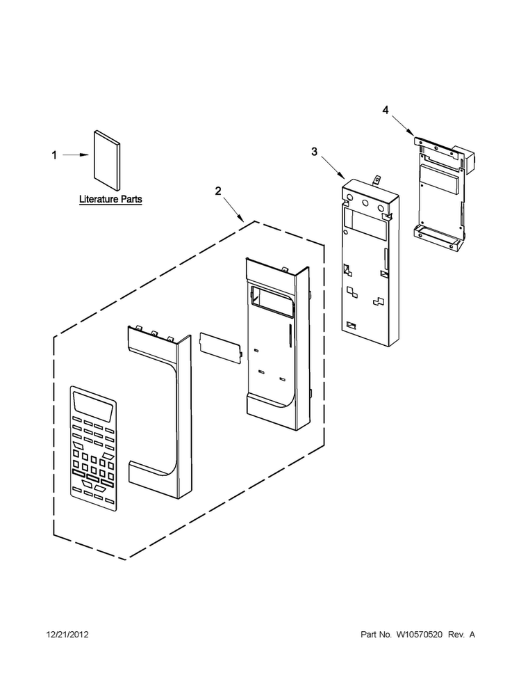 Control Panel Parts Diagram and Parts List for AMV2174VAW5  Amana Microwave