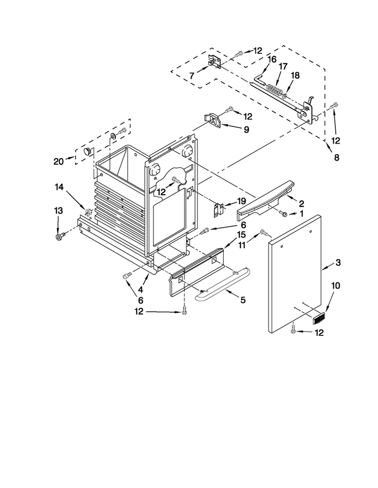 Container Parts Diagram and Parts List for MTUC7000AWB1  Maytag Trash Compactor
