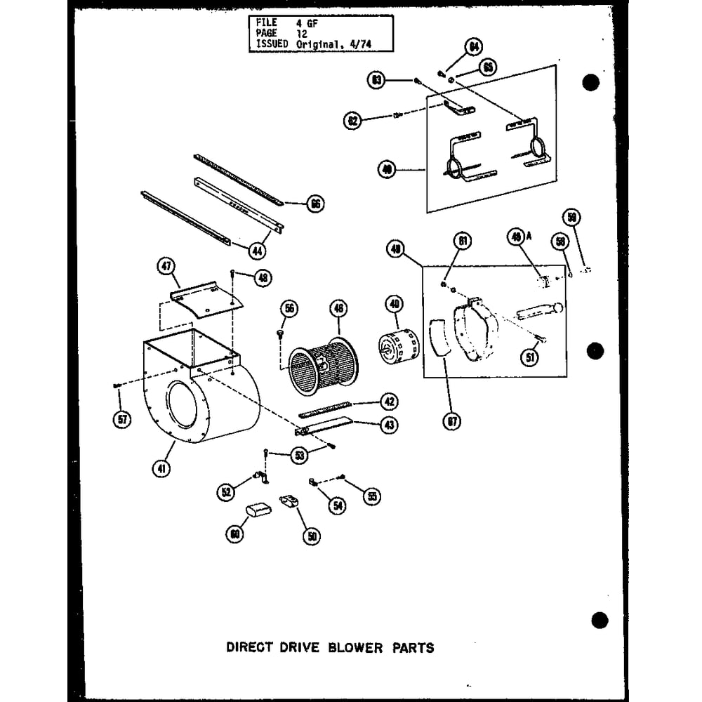 Direct Drive Blower Parts 1 Diagram and Parts List for GH-105E-3 P96324-9F Amana Furnace