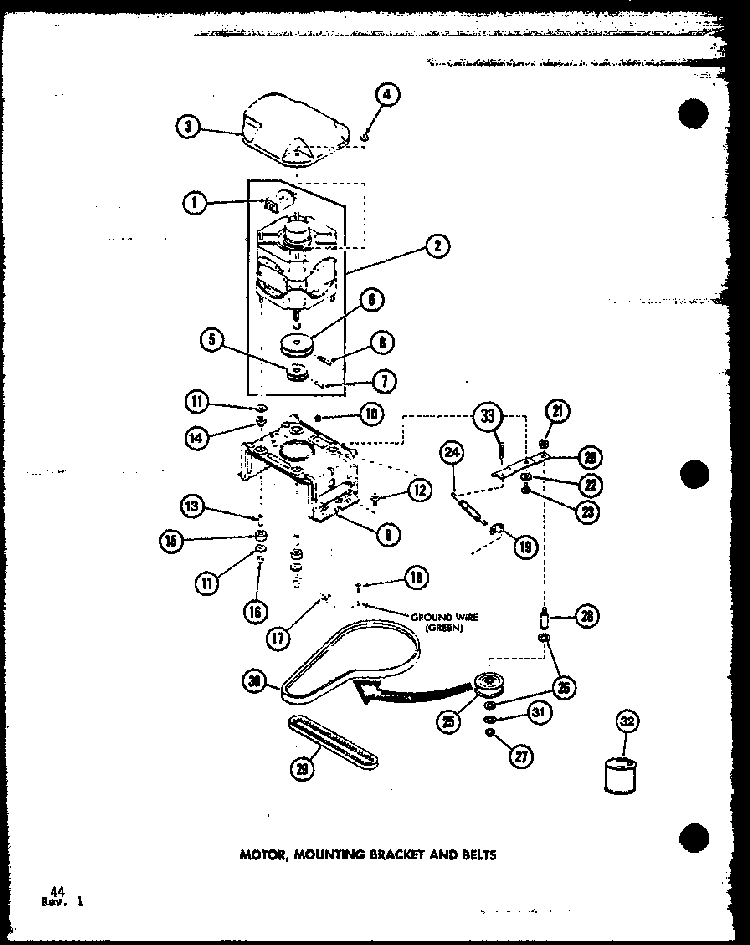 Motor Diagram and Parts List for TAA400 P77040-2W Amana Washer