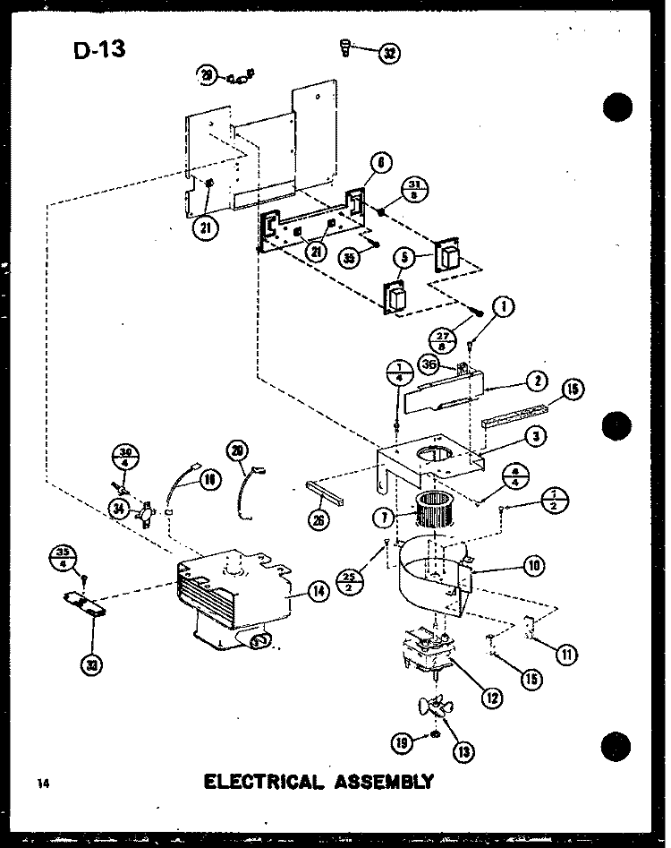 ELECTRICAL ASSY Diagram and Parts List for RC10SD P7575004M Amana Microwave
