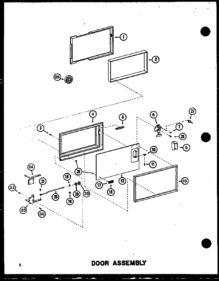 DOOR ASSY Diagram and Parts List for RC14SD P7575005M Amana Microwave