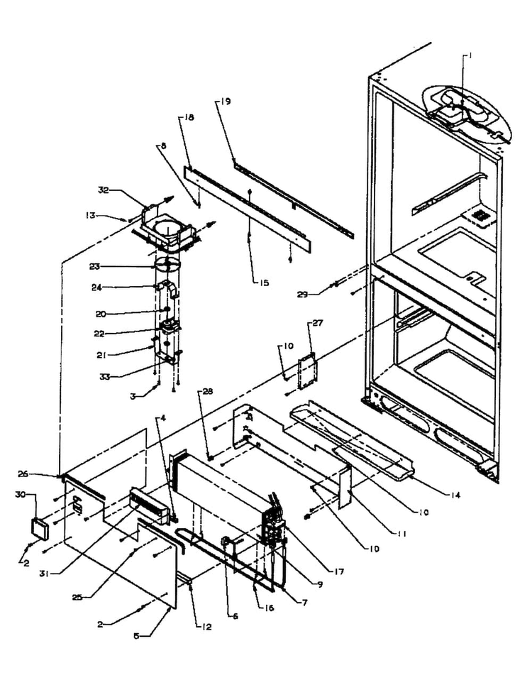 Evaporator Diagram and Parts List for BX22A2W-P1161606WW  Amana Refrigerator