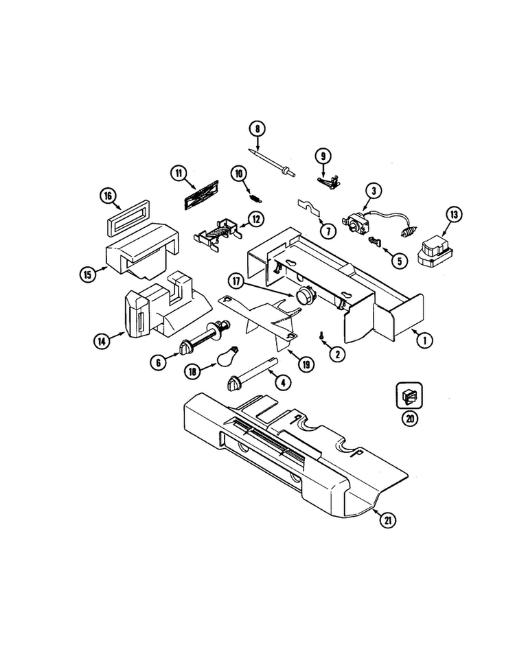 Controls Diagram and Parts List for JSD2574ARA  Jenn-Air Refrigerator