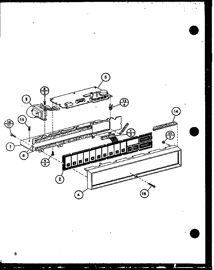Page 2 Diagram and Parts List for RC14SD P7575005M Amana Microwave