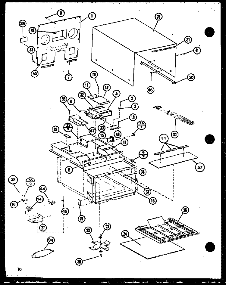 Page 3 Diagram and Parts List for RC14SD P7575005M Amana Microwave