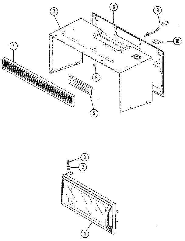 Door & Body Diagram and Parts List for M436W  Jenn-Air Microwave