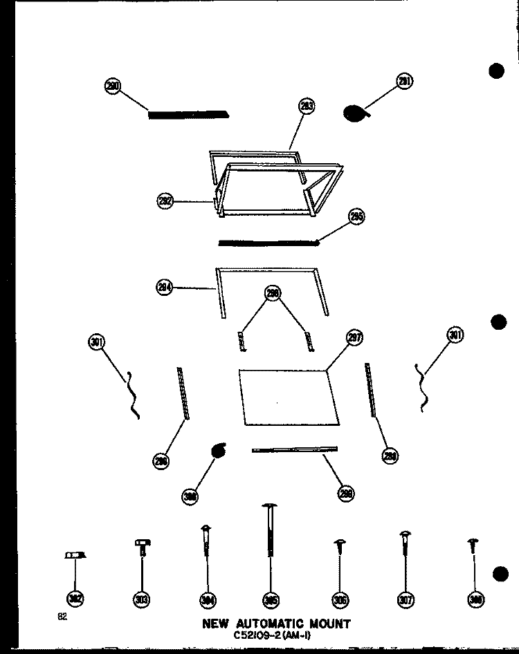 NEW AUTOMATIC MOUNT C52109 - 2 (AM - 1) Diagram and Parts List for 109-5JH P5439096R Amana Air Conditioner