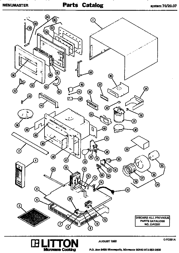 Replacement Parts Diagram and Parts List for 70 2007 Amana Microwave