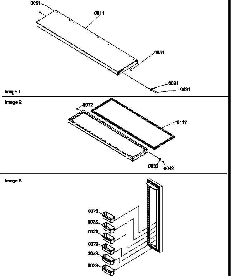 Freezer Door Diagram and Parts List for 58635-P1317501WE  Amana Refrigerator