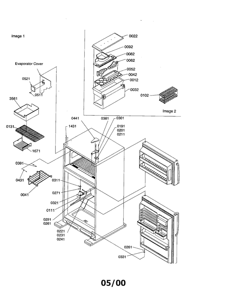 Door Hinges And Accessories Diagram and Parts List for TN21V2L-P1315907WL  Amana Refrigerator