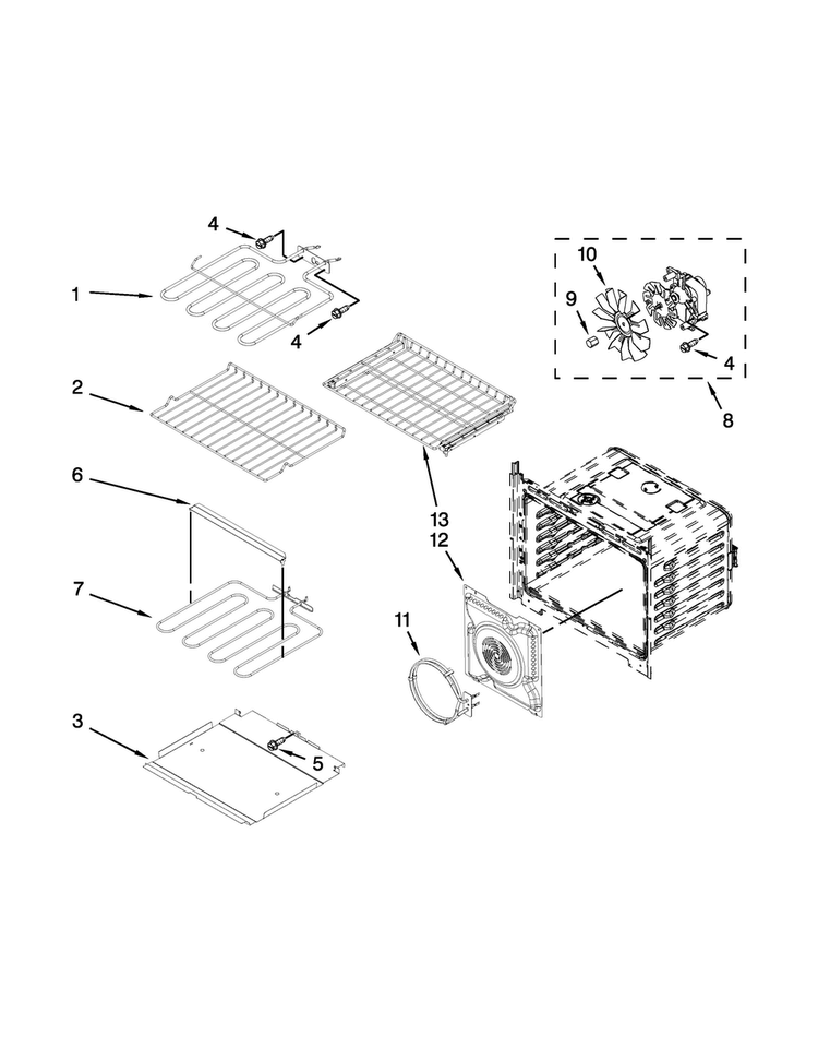 Internal Oven Parts Diagram and Parts List for MMW9730AB02  Maytag Microwave