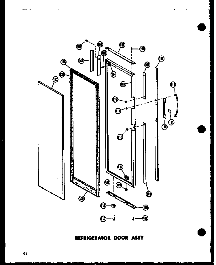 Refrigerator Door Assy Diagram and Parts List for SRN22N-C-P60230-64WC  Amana Refrigerator
