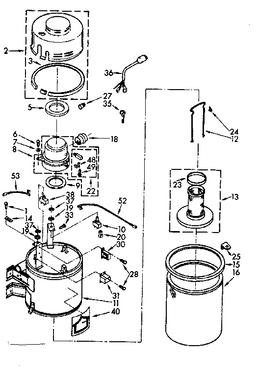 Unit Parts Diagram and Parts List for 11640524  Kenmore Central Vacuum