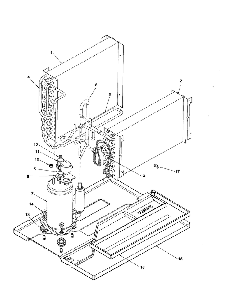 Compressor Assembly Diagram and Parts List for TC10090W1-TC10090W1  Amana Air Conditioner