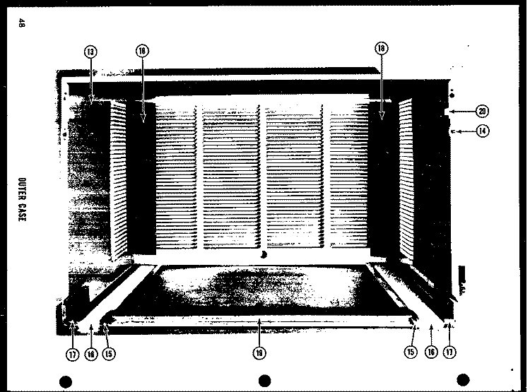 OUTER CASE Diagram and Parts List for 218-3SP  Amana Air Conditioner