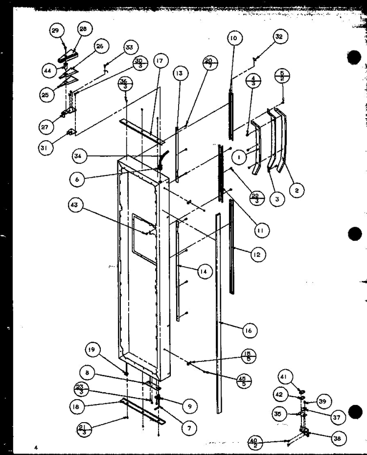 Freezer Door Diagram and Parts List for SZD27MPL-P1124303WL  Amana Refrigerator