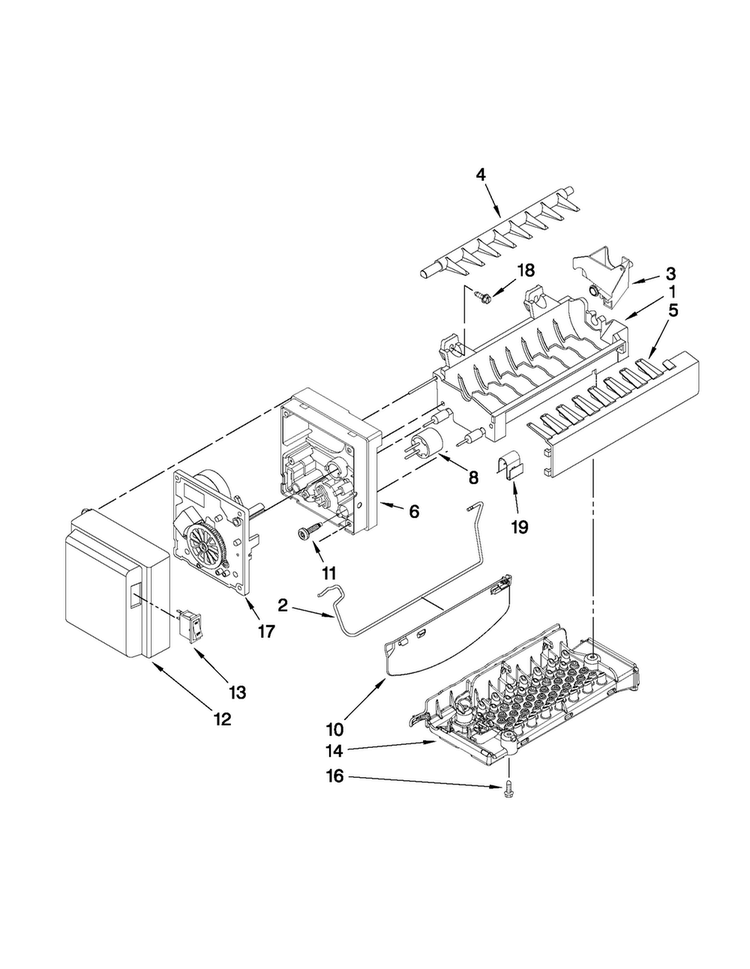 Icemaker Parts Diagram and Parts List for MFI2269VEQ5  Maytag Refrigerator