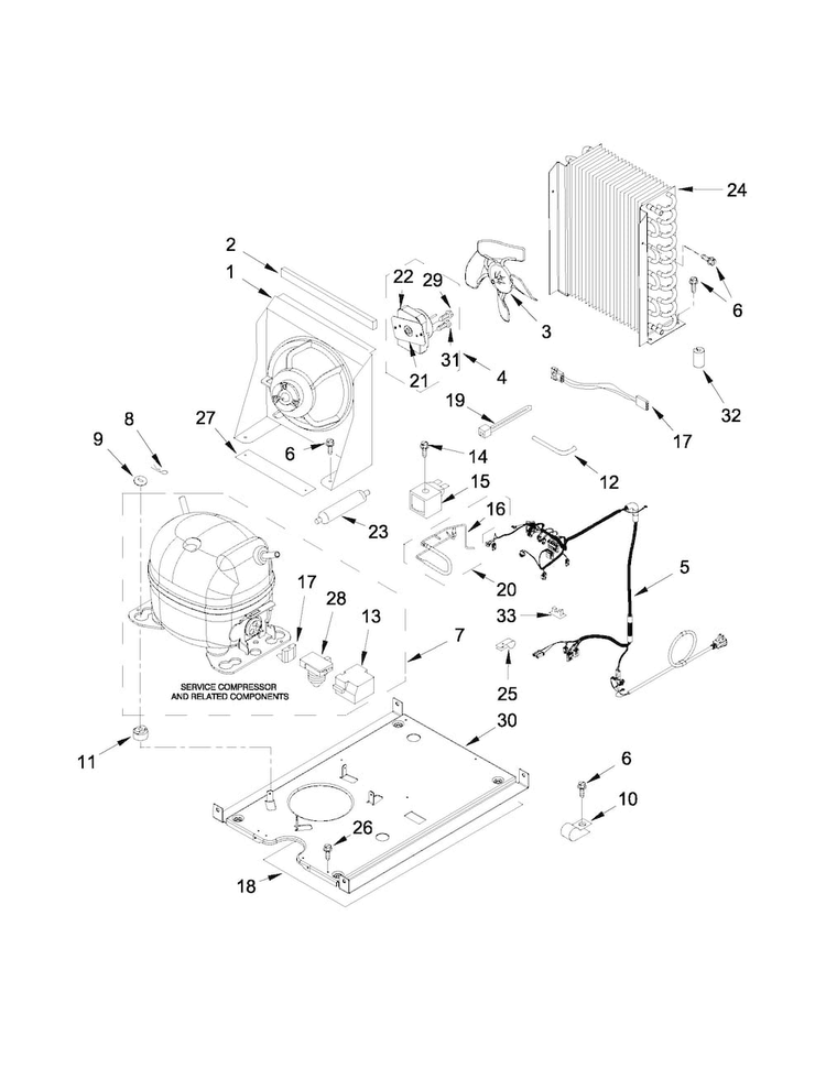 Unit Parts Diagram and Parts List for JIM158XYRS0  Jenn-Air Ice Maker