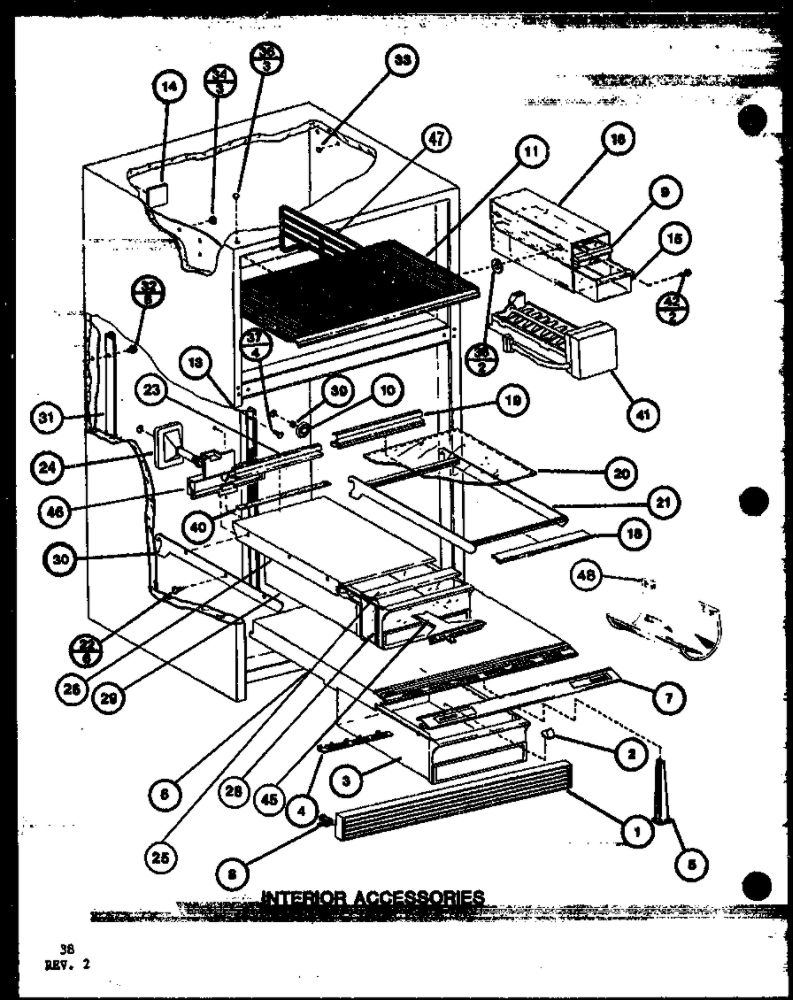 Interior Accessories 3 Diagram and Parts List for IC3K-P7621309W-TM  Amana Refrigerator