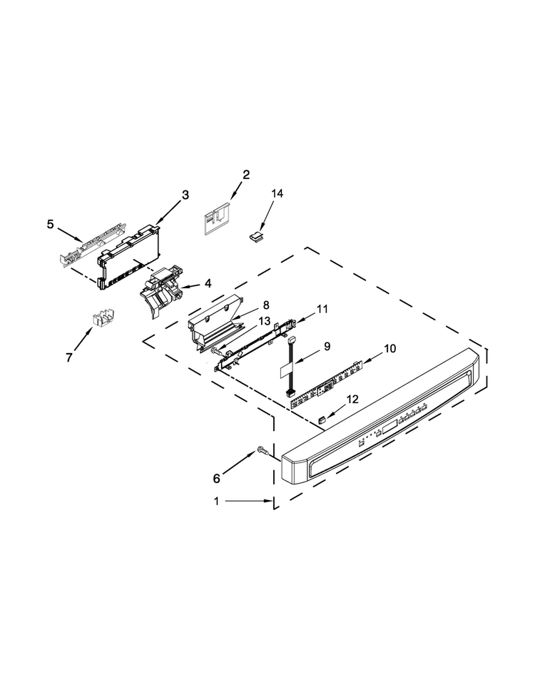 Control Panel And Latch Parts Diagram and Parts List for MDB6949SDE1  Maytag Dishwasher