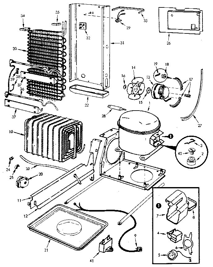 Unit Compartment & System Diagram and Parts List for JRS223B-M8N07A  Jenn-Air Refrigerator