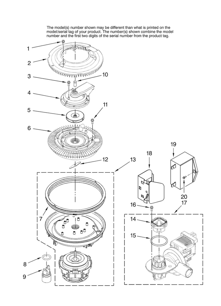 Pump And Motor Parts Diagram and Parts List for MDB6759AWS0  Maytag Dishwasher