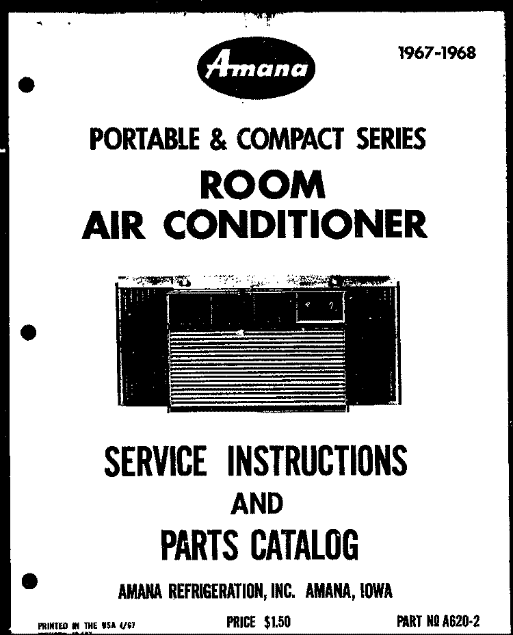 Page 1 Diagram and Parts List for 6-5SP-1  Amana Air Conditioner