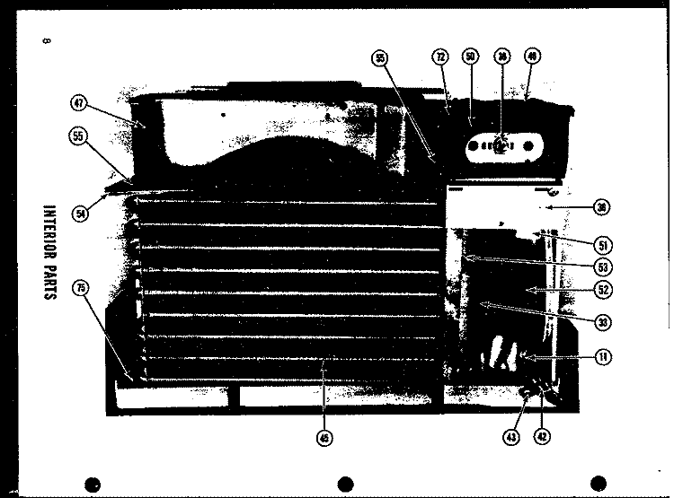 INTERIOR PARTS Diagram and Parts List for 6-5SP-1  Amana Air Conditioner