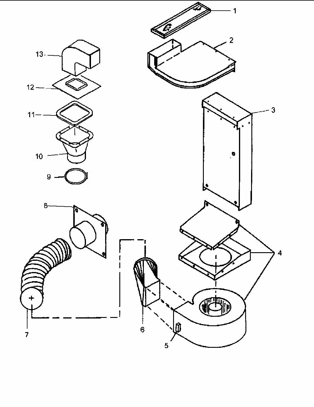 Ventilation Parts Diagram and Parts List for CARDS801WW-P1131925NWW  Amana Range