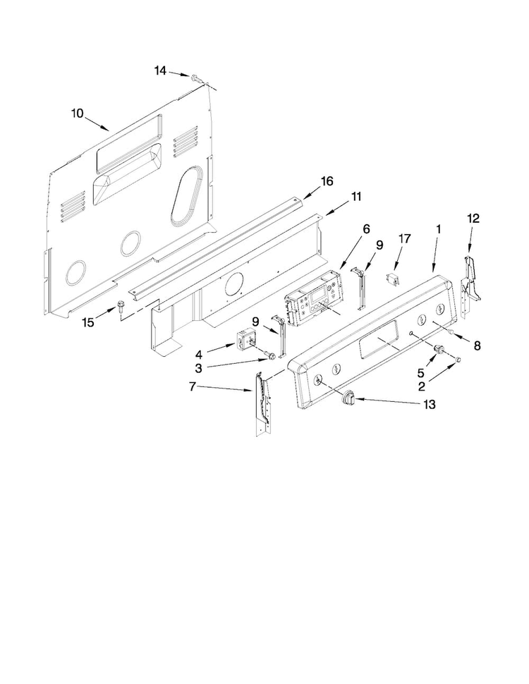 Control Panel Parts Diagram and Parts List for MER8670AB0  Maytag Range