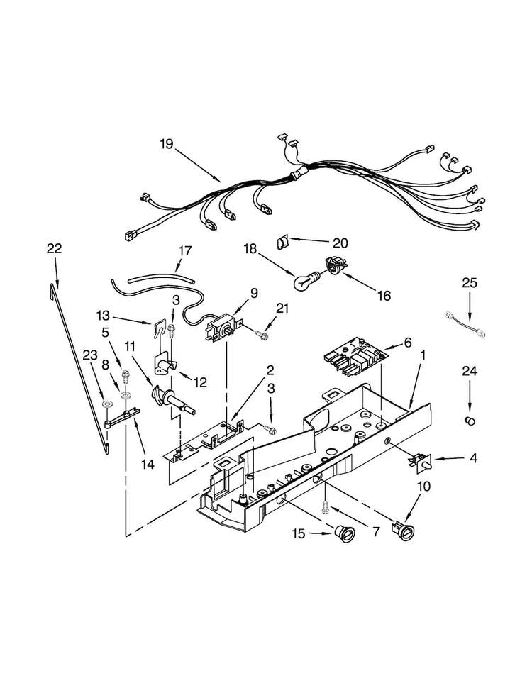 Control Box Parts Diagram and Parts List for ASD2275BRB02  Amana Refrigerator