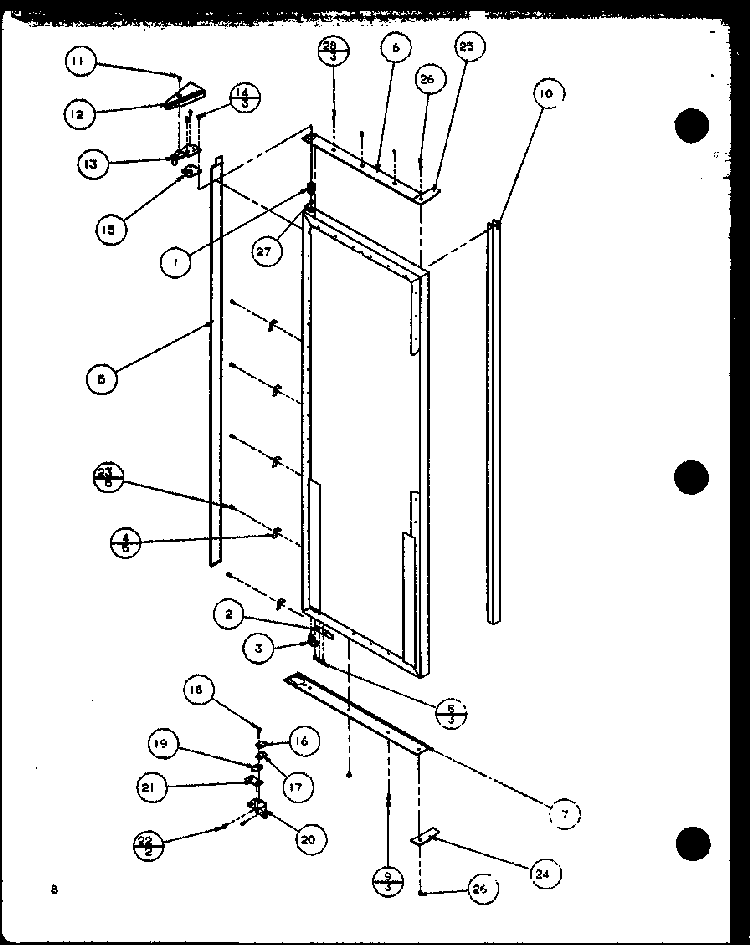 Refrigerator Door Diagram and Parts List for 2599CIWL-P1121501WL  Amana Refrigerator