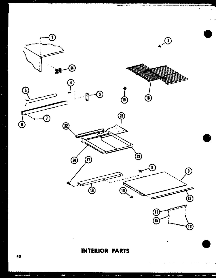 Interior Parts Diagram and Parts List for TC18D-P73500-25W  Amana Refrigerator