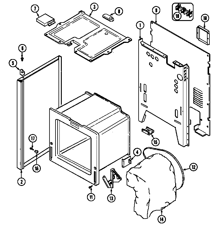 Body Diagram and Parts List for GER1100AAH  Maytag Range