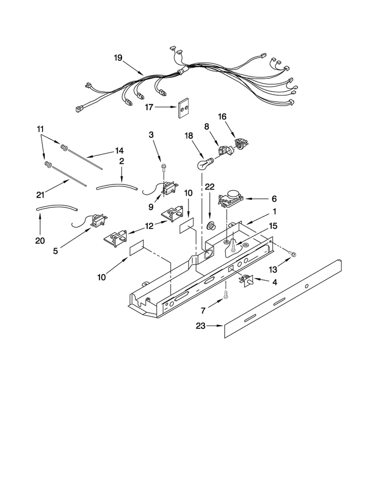 Control Parts Diagram and Parts List for 5MS224NEWW00  Maytag Refrigerator